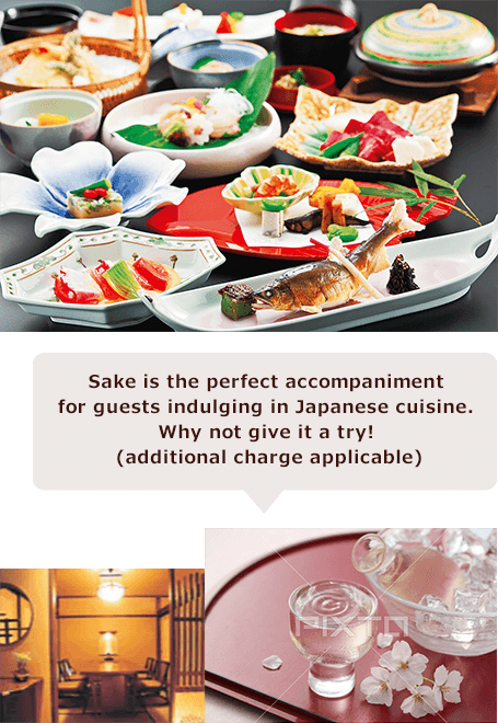 Sake is the perfect accompaniment for guests indulging in Japanese cuisine. Why not give it a try! (additional charge applicable)